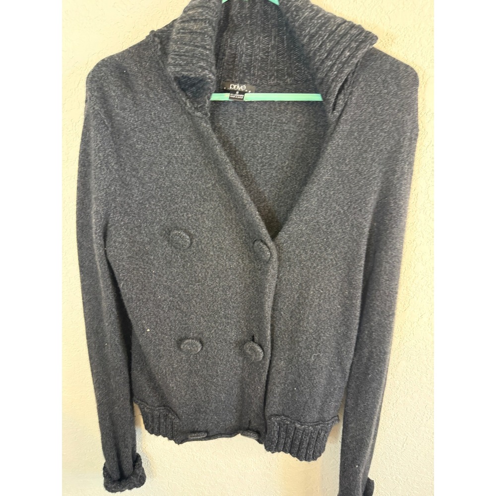 Prive Cashmere Cardigan Sweater Womens Small Gray 100% Cashmere Double‎ Breasted